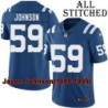 Blue Home Embroidered Jason Johnson Indianapolis Colts #59 Stitched Jersey