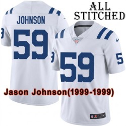 White Embroidered Jason Johnson Indianapolis Colts #59 Stitched Jersey