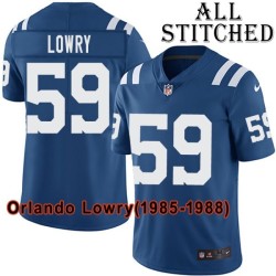Blue Home Embroidered Orlando Lowry Indianapolis Colts #59 Stitched Jersey