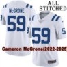 White Embroidered Cameron McGrone Indianapolis Colts #59 Stitched Jersey