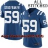 Blue Home Embroidered Andy Studebaker Indianapolis Colts #59 Stitched Jersey