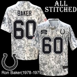 Camo Embroidered Ron Baker Indianapolis Colts #60 Stitched Jersey