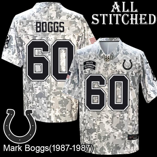 Camo Embroidered Mark Boggs Indianapolis Colts #60 Stitched Jersey