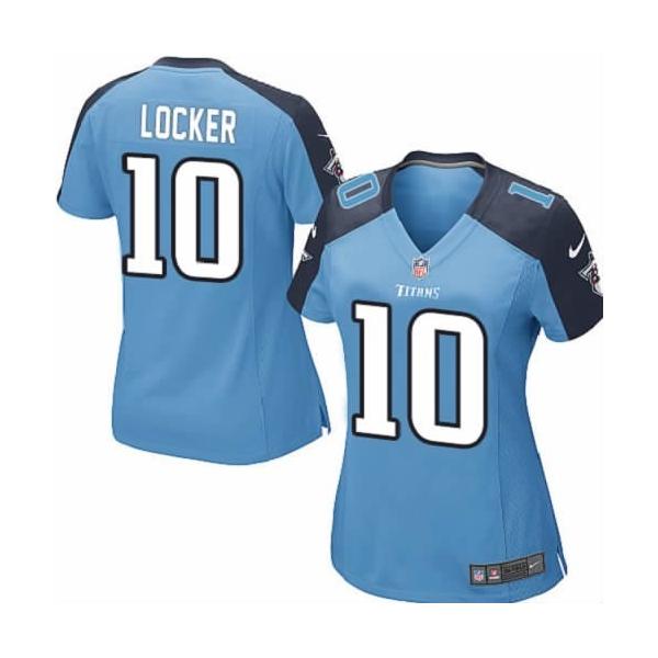 LOCKER Tennessee #10 Womens Football Jersey - Jake Locker Womens Football Jersey (Blue)_Free Shipping