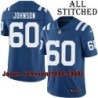 Blue Home Embroidered Jason Johnson Indianapolis Colts #60 Stitched Jersey