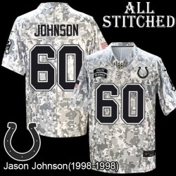 Camo Embroidered Jason Johnson Indianapolis Colts #60 Stitched Jersey