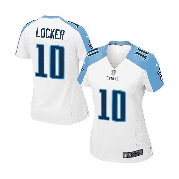 LOCKER Tennessee #10 Womens Football Jersey - Jake Locker Womens Football Jersey (White)_Free Shipping