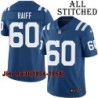 Blue Home Embroidered Jim Raiff Indianapolis Colts #60 Stitched Jersey