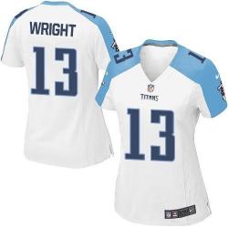 WRIGHT Tennessee #13 Womens Football Jersey - Kendall Wright Womens Football Jersey (White)_Free Shipping