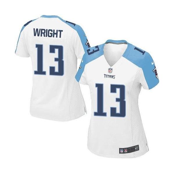 WRIGHT Tennessee #13 Womens Football Jersey - Kendall Wright Womens Football Jersey (White)_Free Shipping