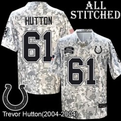 Camo Embroidered Trevor Hutton Indianapolis Colts #61 Stitched Jersey