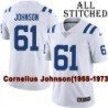 White Embroidered Cornelius Johnson Indianapolis Colts #61 Stitched Jersey