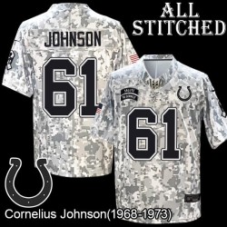 Camo Embroidered Cornelius Johnson Indianapolis Colts #61 Stitched Jersey