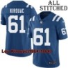 Blue Home Embroidered Lou Kirouac Indianapolis Colts #61 Stitched Jersey