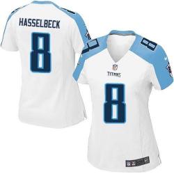 HASSELBECK Tennessee #8 Womens Football Jersey - Matt Hasselbeck Womens Football Jersey (White)_Free Shipping