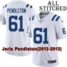White Embroidered Jeris Pendleton Indianapolis Colts #61 Stitched Jersey