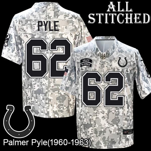 Camo Embroidered Palmer Pyle Indianapolis Colts #62 Stitched Jersey