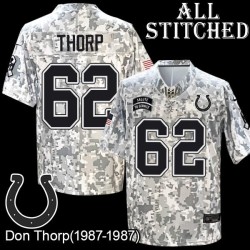 Camo Embroidered Don Thorp Indianapolis Colts #62 Stitched Jersey