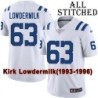 White Embroidered Kirk Lowdermilk Indianapolis Colts #63 Stitched Jersey