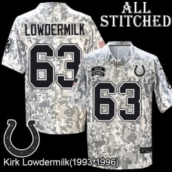 Camo Embroidered Kirk Lowdermilk Indianapolis Colts #63 Stitched Jersey