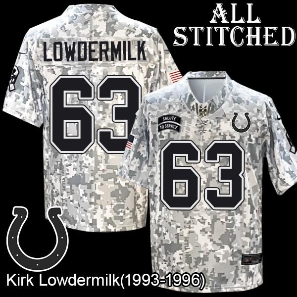 Camo Embroidered Kirk Lowdermilk Indianapolis Colts #63 Stitched Jersey
