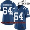 Blue Home Embroidered Rick DeMulling Indianapolis Colts #64 Stitched Jersey