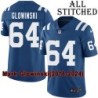 Blue Home Embroidered Mark Glowinski Indianapolis Colts #64 Stitched Jersey
