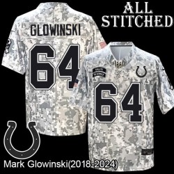 Camo Embroidered Mark Glowinski Indianapolis Colts #64 Stitched Jersey