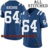 Blue Home Embroidered Bill Kirchiro Indianapolis Colts #64 Stitched Jersey