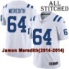White Embroidered Jamon Meredith Indianapolis Colts #64 Stitched Jersey