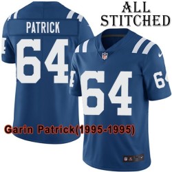 Blue Home Embroidered Garin Patrick Indianapolis Colts #64 Stitched Jersey