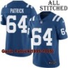 Blue Home Embroidered Garin Patrick Indianapolis Colts #64 Stitched Jersey