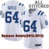 White Embroidered Samson Satele Indianapolis Colts #64 Stitched Jersey