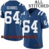 Blue Home Embroidered Bo Schobel Indianapolis Colts #64 Stitched Jersey