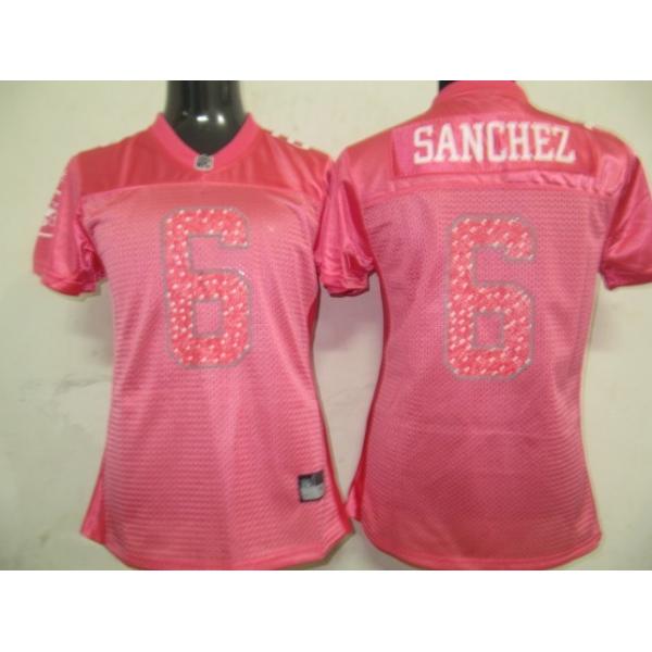 SANCHEZ NY-Jet #6 Womens Football Jersey - Mark Sanchez Womens Football Jersey (Pink)_Free Shipping