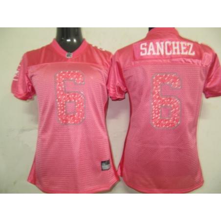 SANCHEZ NY-Jet #6 Womens Football Jersey - Mark Sanchez Womens Football Jersey (Pink)_Free Shipping