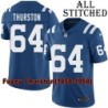 Blue Home Embroidered Fuzzy Thurston Indianapolis Colts #64 Stitched Jersey