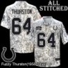 Camo Embroidered Fuzzy Thurston Indianapolis Colts #64 Stitched Jersey