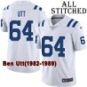 White Embroidered Ben Utt Indianapolis Colts #64 Stitched Jersey