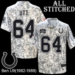 Camo Embroidered Ben Utt Indianapolis Colts #64 Stitched Jersey