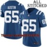 Blue Home Embroidered Thomas Austin Indianapolis Colts #65 Stitched Jersey