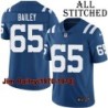Blue Home Embroidered Jim Bailey Indianapolis Colts #65 Stitched Jersey