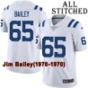 White Embroidered Jim Bailey Indianapolis Colts #65 Stitched Jersey