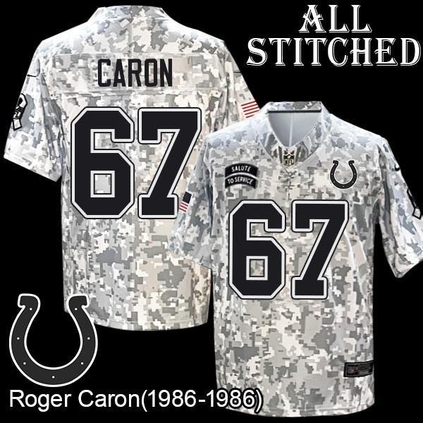 Camo Embroidered Roger Caron Indianapolis Colts #67 Stitched Jersey