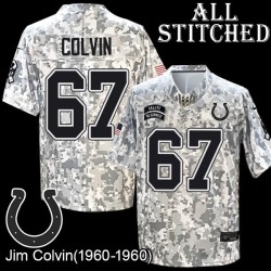 Camo Embroidered Jim Colvin Indianapolis Colts #67 Stitched Jersey