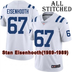 White Embroidered Stan Eisenhooth Indianapolis Colts #67 Stitched Jersey