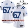 White Embroidered Lawrence Guy Indianapolis Colts #67 Stitched Jersey
