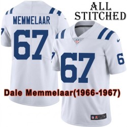 White Embroidered Dale Memmelaar Indianapolis Colts #67 Stitched Jersey