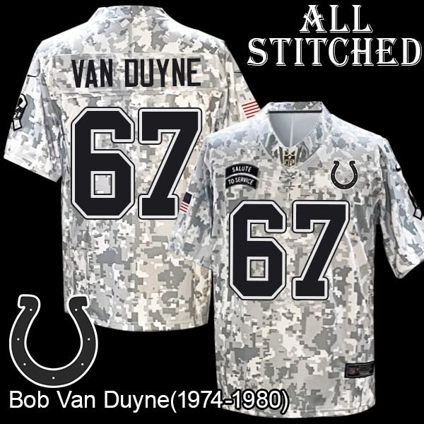 Camo Embroidered Bob Van Duyne Indianapolis Colts #67 Stitched Jersey