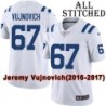White Embroidered Jeremy Vujnovich Indianapolis Colts #67 Stitched Jersey